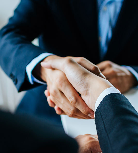 Two people shaking hands